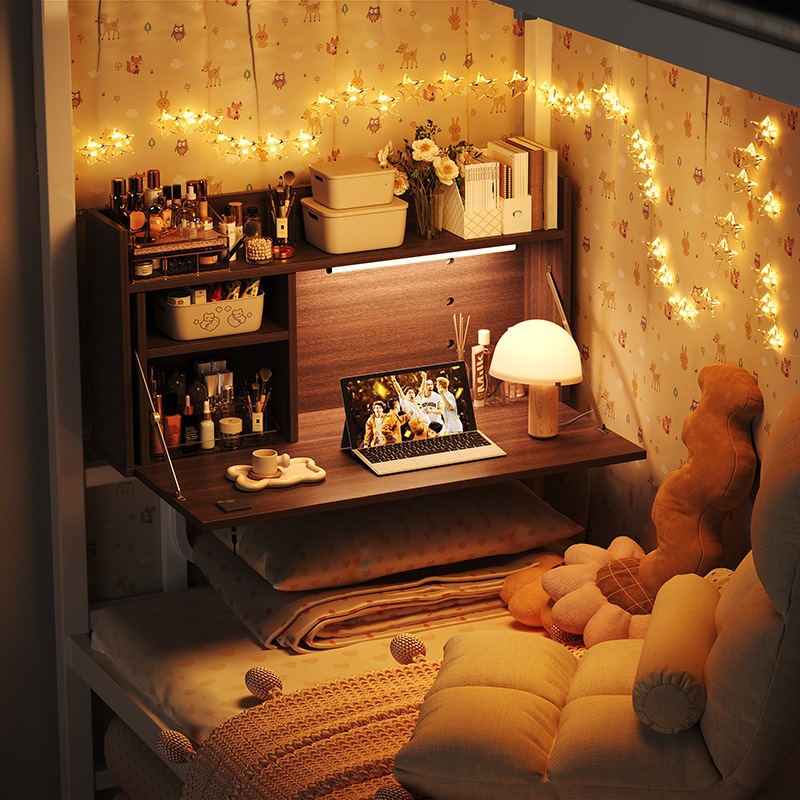 Dormitorio de estudiantes universitarios mesa de cama de escritorio colgante mesa plegable artefacto dormitorio perezoso escritorio de computadora