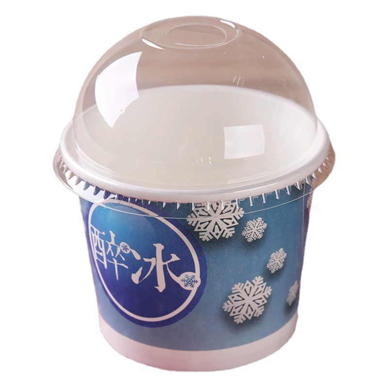 Одноразовый бумажный шар с крышкой оптом мороженое жареный йогурт ледяная каша холодные напитки пудинг двойной PE Bowl 100 напечатанный логотип