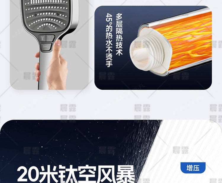American cross-border 8-function pressurized hand spray, label, new special calendar showerhead, super powerful shower head undefined