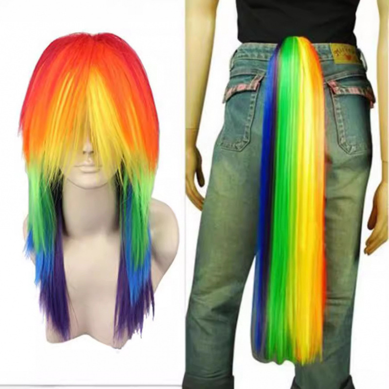 My Little Pony Rainbow Wig, Colorful Cosplay Wig, My Little Pony Rainbow Dash Wig