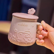 樱花高颜值马克杯陶瓷情人节礼物陶瓷杯早餐牛奶杯情侣咖啡杯