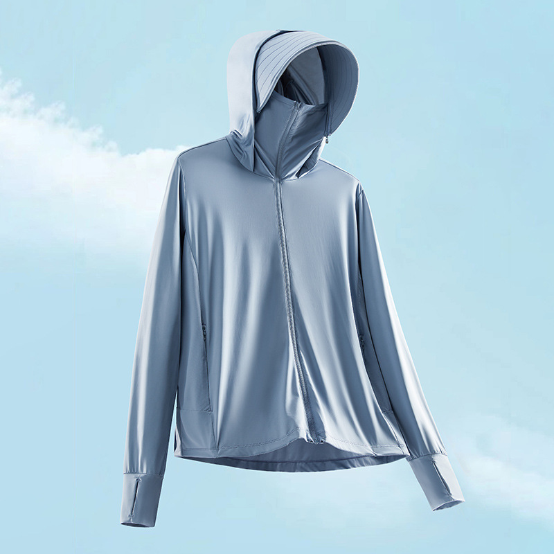 2024 ropa de protección solar de hilo original para mujeres desmontable sombrero de verano anti-UV upf50 + ropa de protección solar transpirable de seda de hielo para hombres image 10