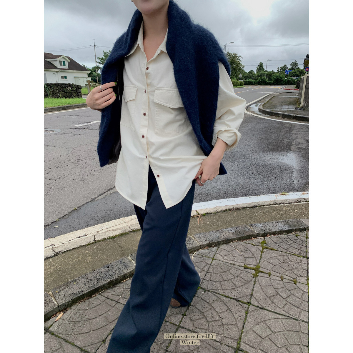 (2개) [반품 없음 변화 없음] 더블포켓 롱슬리브 셔츠 재킷 여자 겨울 아우터웨어 느슨한 탑 올매치 캐주얼 셔츠