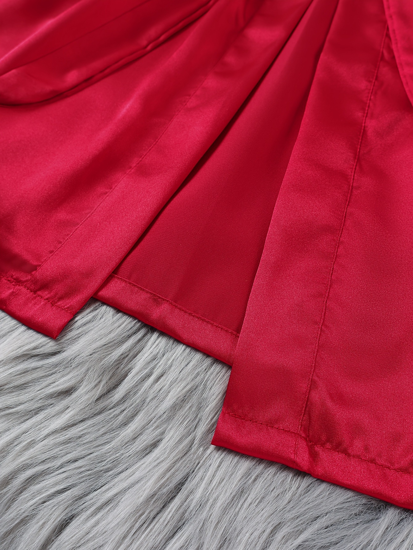 GraceChic GraceChic Cross-Border Home European And American Style Thin Sexy Women's Lace-Up Robe Simple Cardigan Sleepwear Ice Silk Bathrobe_voghion.com