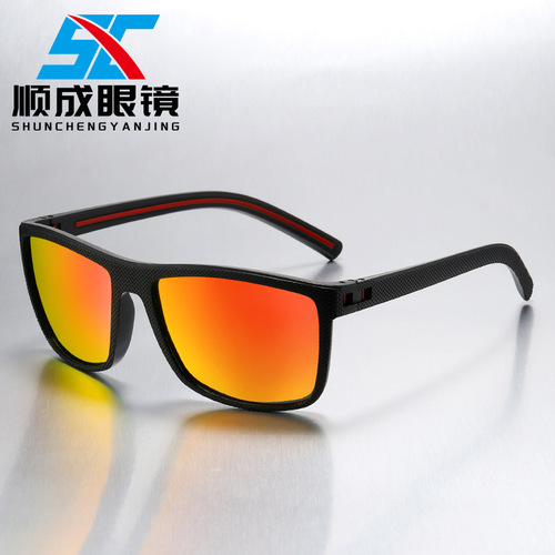 Men's sports polarized sunglasses cross-border dazzling cycling sunglasses with a sense of elegance spring hinge European retro glasses