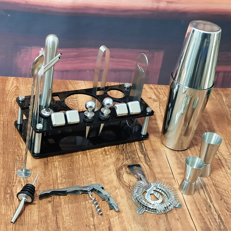 新商品21点セットステンレス製カクテルセット氷粒白覚醒酒石アクリルバーツール|undefined
