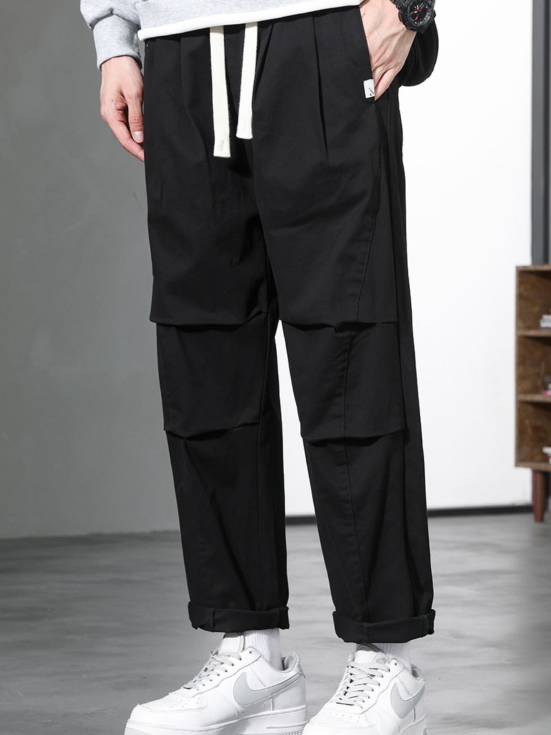 春季新款男士休闲裤宽松潮牌青少年街潮运动百搭滑板直筒阔腿裤男