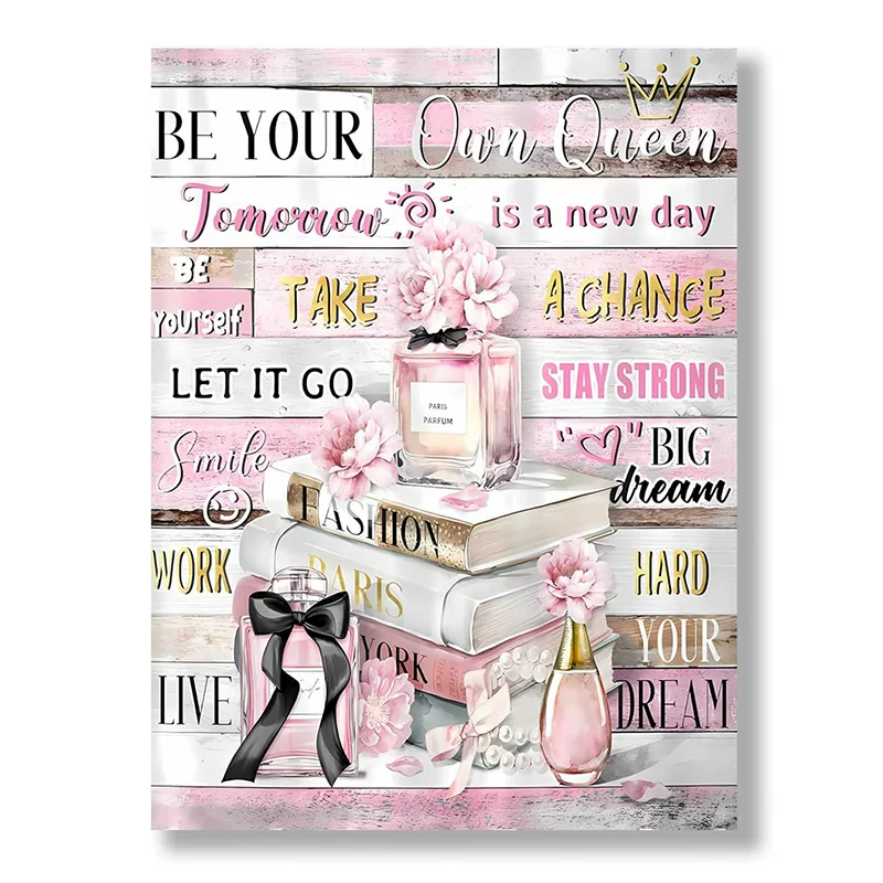Розовая флоруальная вдохновляющая декоративная настенная картина холст в раме, может быть повешена в гостиной или спальне