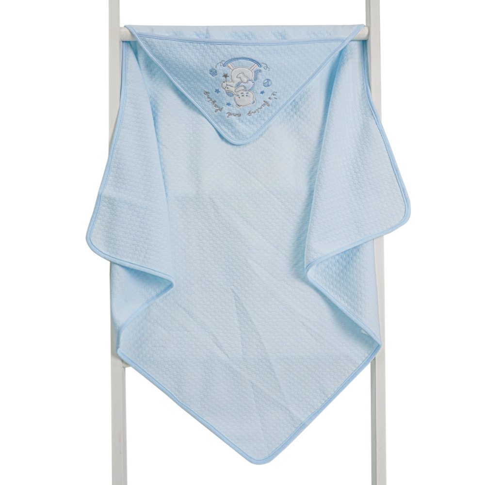 Octubre nuevo paquete británico al por mayor bebé bebé con capucha bebé manta de algodón bordado lindo oso manta