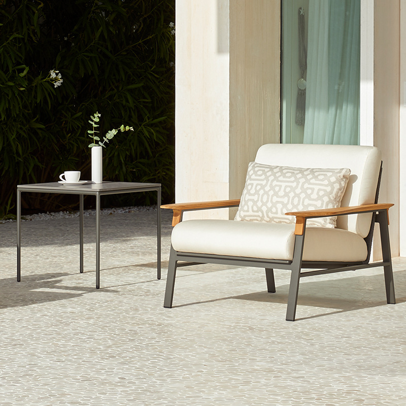 Sofá al aire libre patio villa terraza al aire libre aleación de aluminio impermeable balcón protector solar ocio seda sofá mesa de té combinación