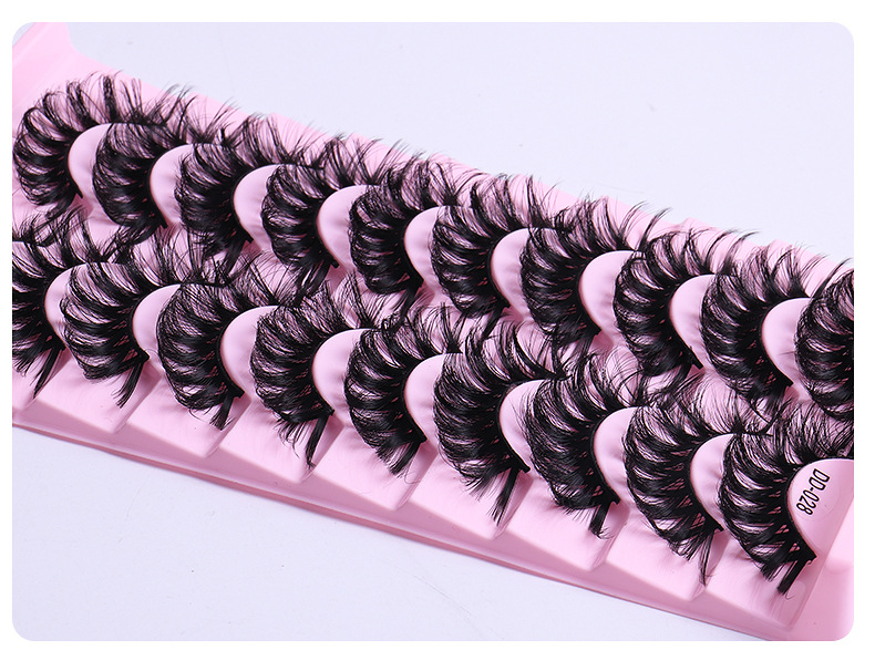 Nuevos 10 pares tresPestaas postizas curvadas de pelo de visn Artificial Dimensionalpicture11