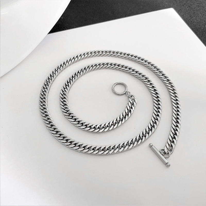钛钢基础款OT扣项链男女ins不锈钢锁骨链潮牌百搭古巴欧美hiphop