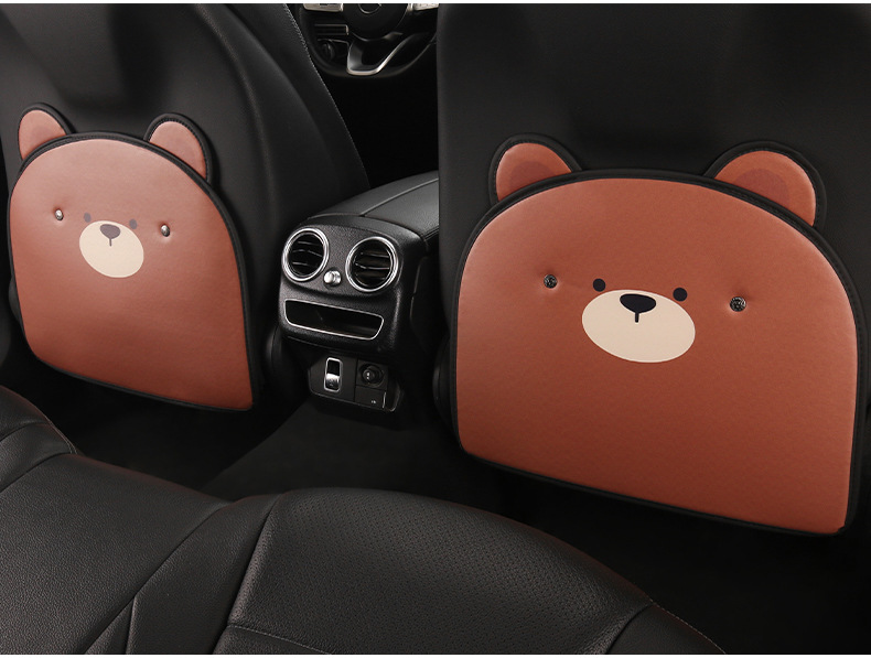 Cute Cartoon Car Seat Back Anti-Kick Pad for Small Animal Ladies, Rear Seat Back Anti-Kick Pad for Children