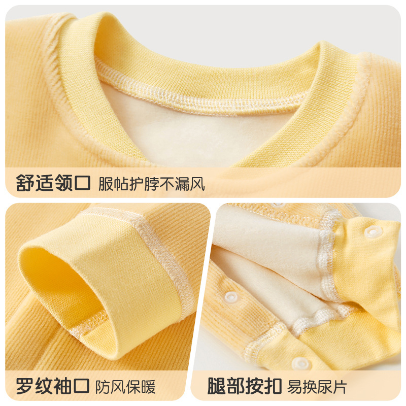 Baby overcoat otoño y invierno ropa recién nacida para hombres y mujeres gruesa y terciopelo para niños pequeños para mantenerse cálidos fuera de la ropa de invierno de bebé image 5