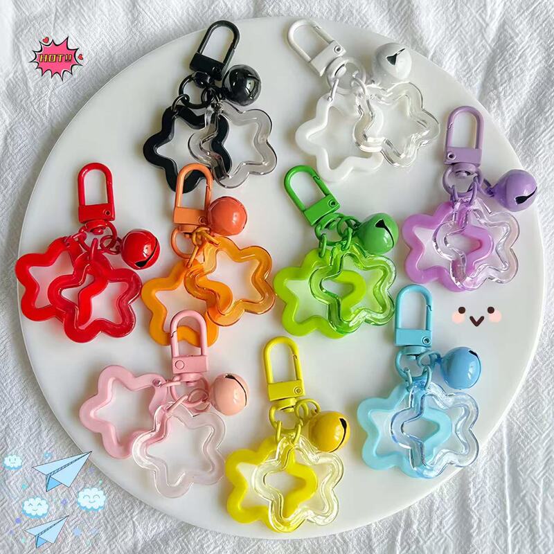 Cn92 Candy-Colored Hollow Five-Pointed Star Ins Pendant Summer Playful Keychain Accessory Wireless Earphone Case