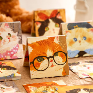 A Spoonful of Meow Sauce Series Double-Pack Sticky Notes Creative Cartoon Cute Pet Handbook Sticky Notes Student Note Message Paper