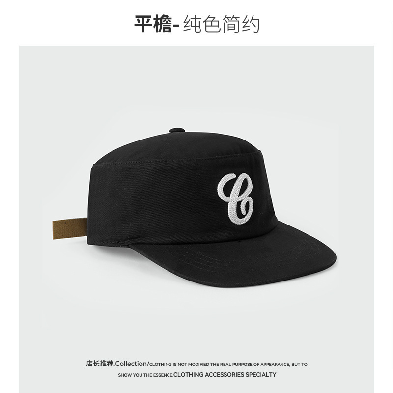 春秋新款帽子美式复古豹纹平檐棒球帽个性立体刺绣平顶格纹鸭舌帽|undefined