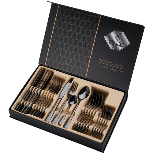 Cross-border 1010 stainless steel 4 components Amazon 24-piece gift set Western steak knife, fork and spoon