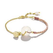 热销天然正品白玛瑙手链情侣款小众高级感手串网红同款情侣款手链