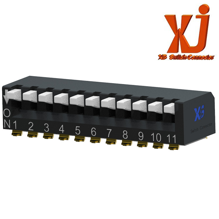 小型11位拨动开关贴片 贴片指拨开关11位 11位贴片编码拨码开关