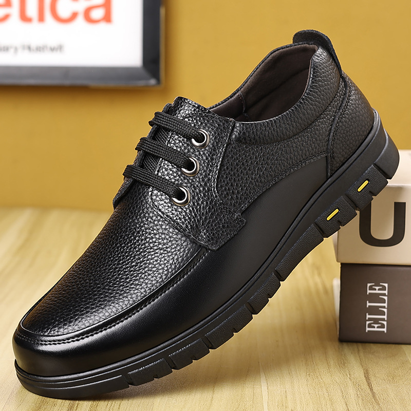 2025 Foreign Trade Men's Leather Shoes, Cross-Border Large Size Leather Shoes, Fashionable Business Versatile Casual Lace-Up Men's Leather Shoes New Model