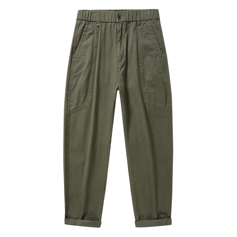 K716 | Plus size men's autumn and winter New pure cotton workwear casual pants men's loose plus size stretch pencil pants