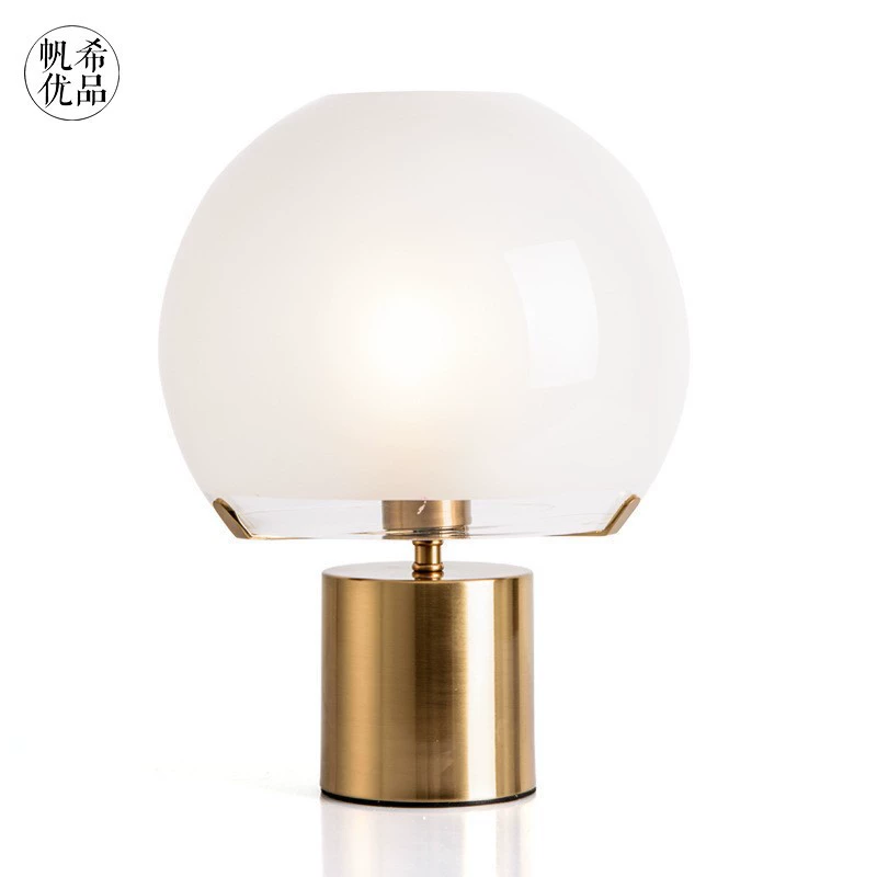 Glass table lamp — Scandinavian modern bedside lamp, warm light, button switch, multiple sizes
