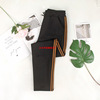 Spring trousers, trend of season, drawstring, high waist, for middle age