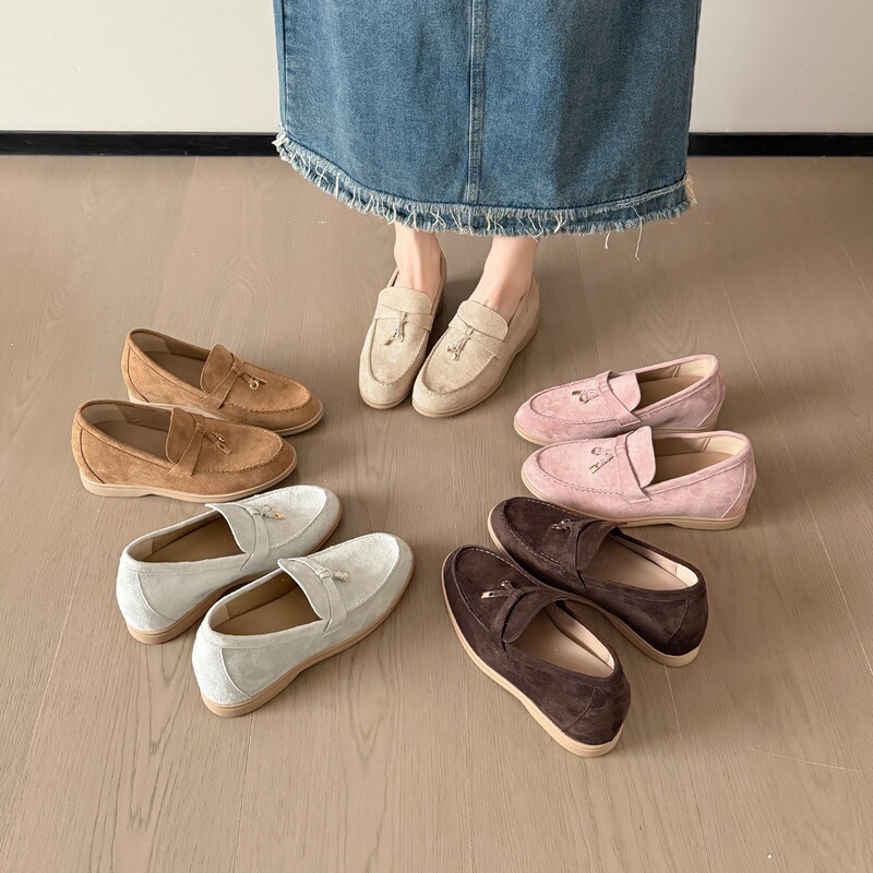 Lp Tassel Buckle Soft-Soled Loafers with 7cm Hidden Height Increase, Classic Old Money Style, Silent and Non-Slip Women's Shoes Lp Tassel Buckle Soft-Soled Loafers with 7cm Hidden Height Increase, Classic Old Money Style, Silent and Non-Slip Women's Shoes