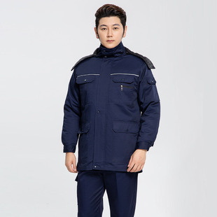 Source Manufacturer Winter Thickened Polyester-Cotton Workwear for Cold Protection and Warmth with Removable Lining, Unisex Factory Vehicle