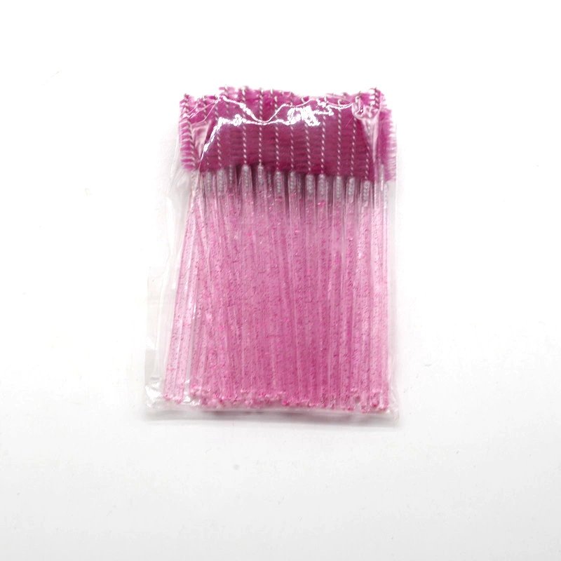 Handheld Rhinestone Eyelash Brush, Crystal Pole Handle, Disposable Mascara Wand — 1 Pack