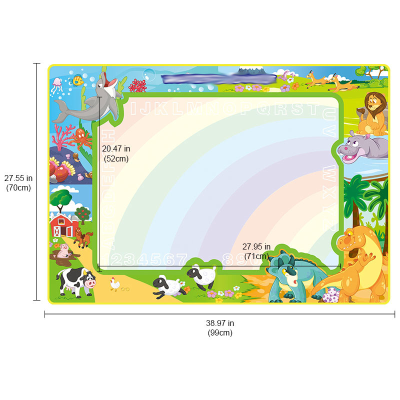 跨境 100*70CM 儿童大尺寸水画布宝宝绘画玩具涂鸦垫 水画布