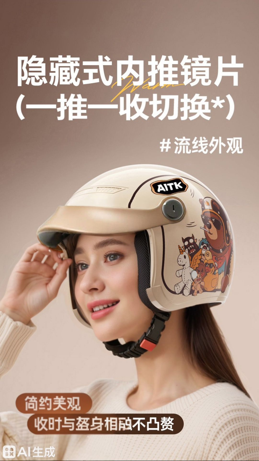 Cross-Border Electric Vehicle Helmets for Men and Women, Winter Warm Half-Helmets for Electric Bikes, Women's Retro Motorcycle Safety Helmets
