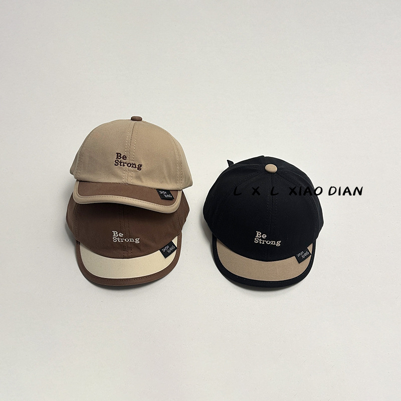 Sombrero de pato para bebés primavera y otoño letras pequeñas bordadas sombrero de bisel corto para niños niñas bebés sombrero de béisbol para niños pequeños