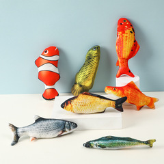 Cross-border Amazon pet supplies manufacturer wholesale catnip simulation multi-style cartoon fish cat plush toy