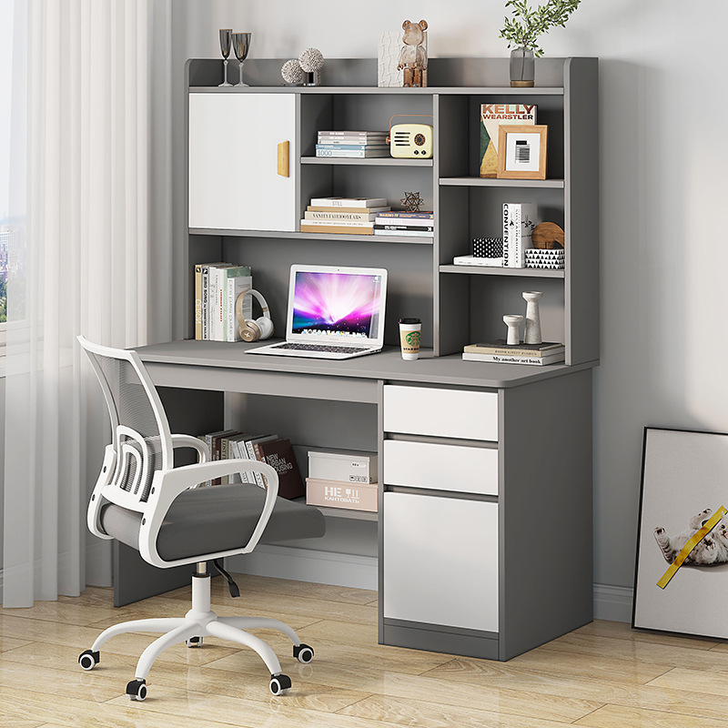 Computer Desk, Simple Bookshelf, Integrated Desk and Chair Set, Bedroom Student Study Desk, Study Room Office Writing Desk, Desk