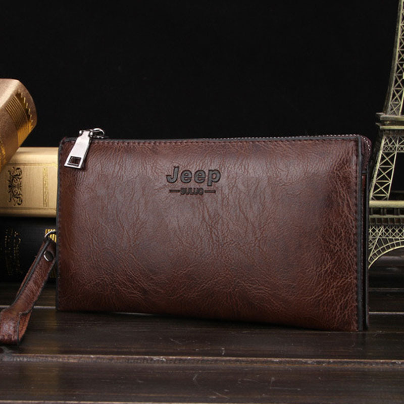 2023 European and American new men's wallet fashion clutch business long coin purse multi-card slot clutch