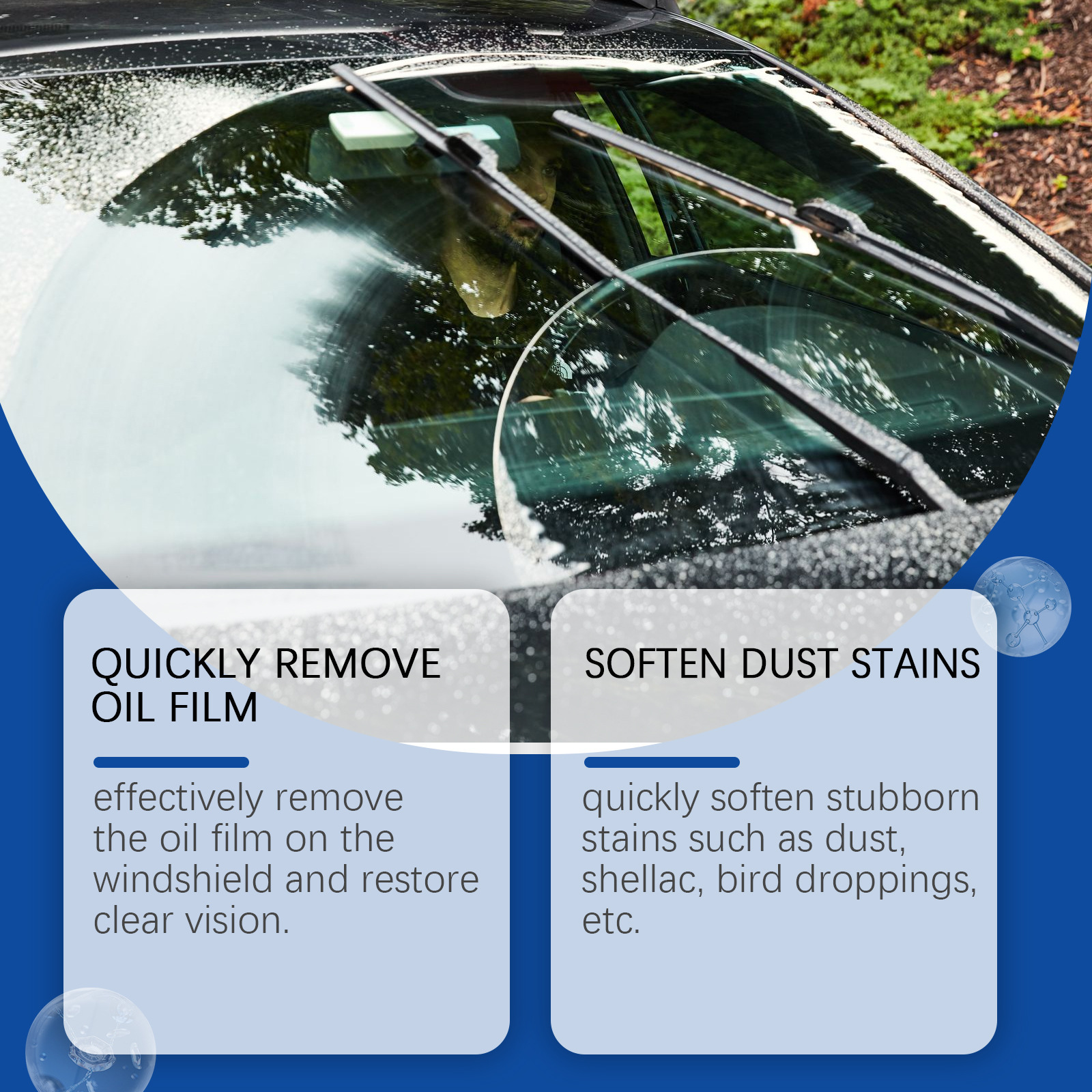 Rayhong Windshield Washer Fluid Car Glass Anti-Fog Water Repellent Penetration Decomposition Stubborn Oil Film Cleaner