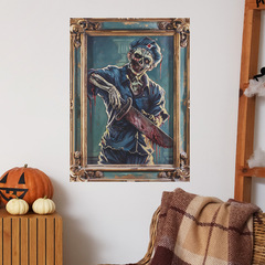 New MG-F071 Halloween Bloody Chainsaw Zombie Picture Frame Bedroom Living Room Background Decor Sticker Wholesale