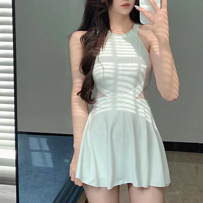 Women's Swimming Suit Summer 2022 New Explosions Pure Internet Red Wind Slim Belly Covering One-piece Skirt Style Fairy Style Conservative