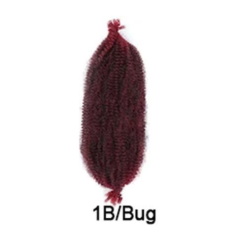 16 pulgadas Afro rizado Marley trenza Crochet pelo desmenuzado Caterpillar
