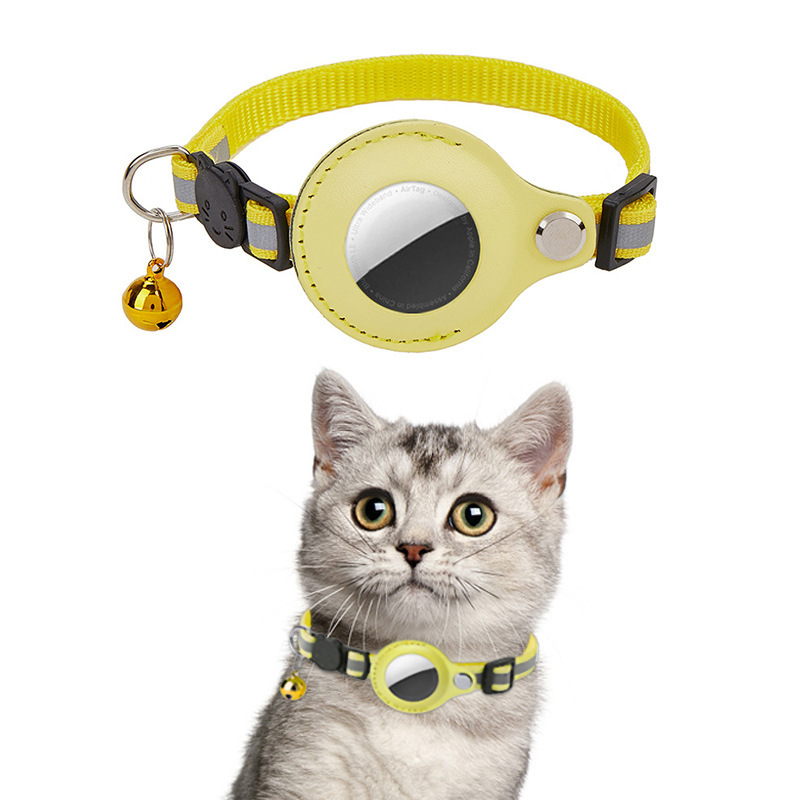 Entrega en stock 24h Airtag Cat Collar reflectante anti-pérdida Lingding Cat Apple Tracking Locator Mascotas