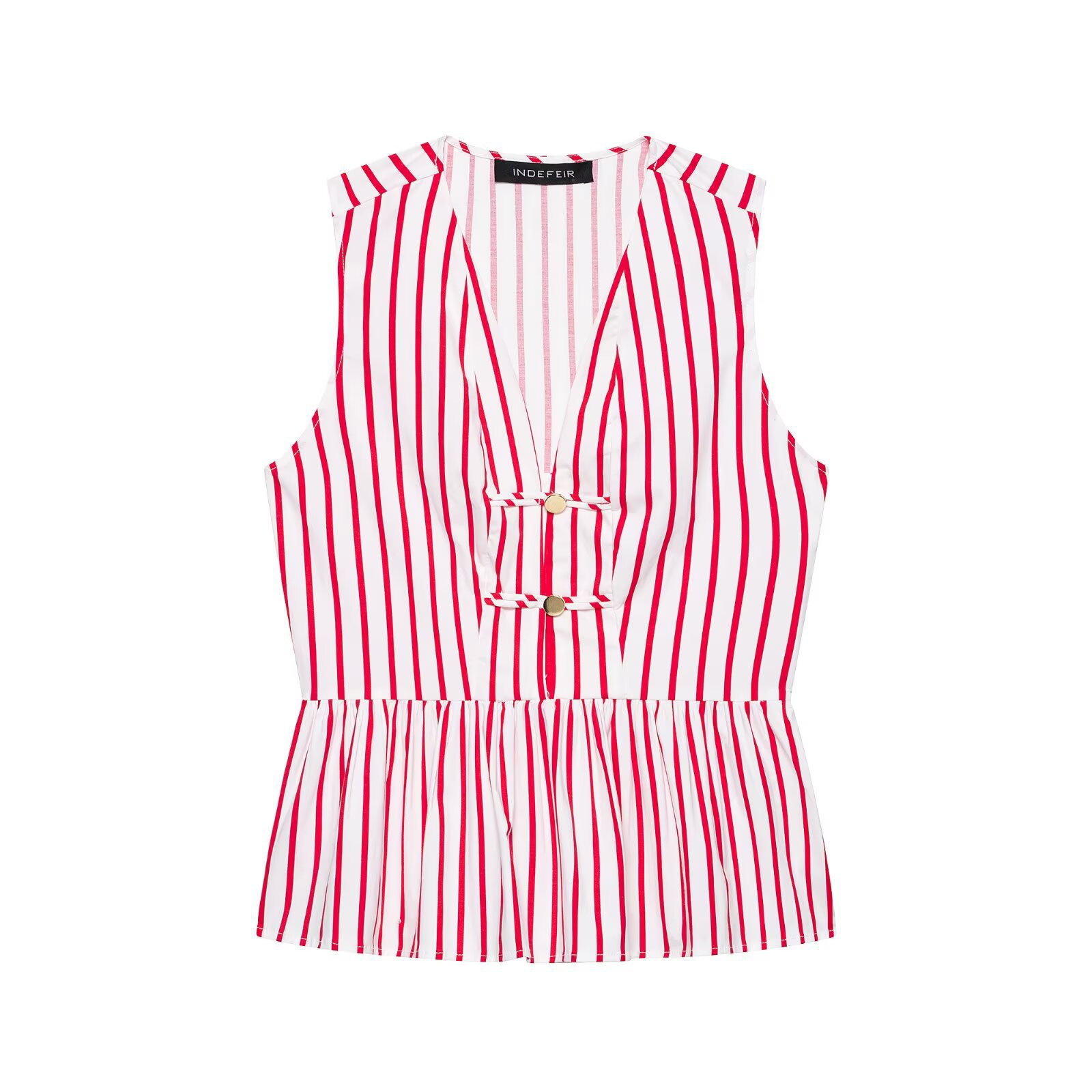 ZAZA hecho en casa estilo europeo al por mayor ropa de mujer de moda temperamento de cordón hebilla a rayas chaqueta 3897120
