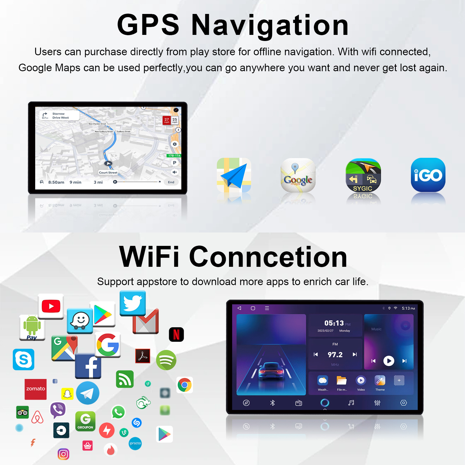 Toyota Car Display Screen Android High-Definition Dashboard Large-Screen Tv Gps Reversing Image Navigation System