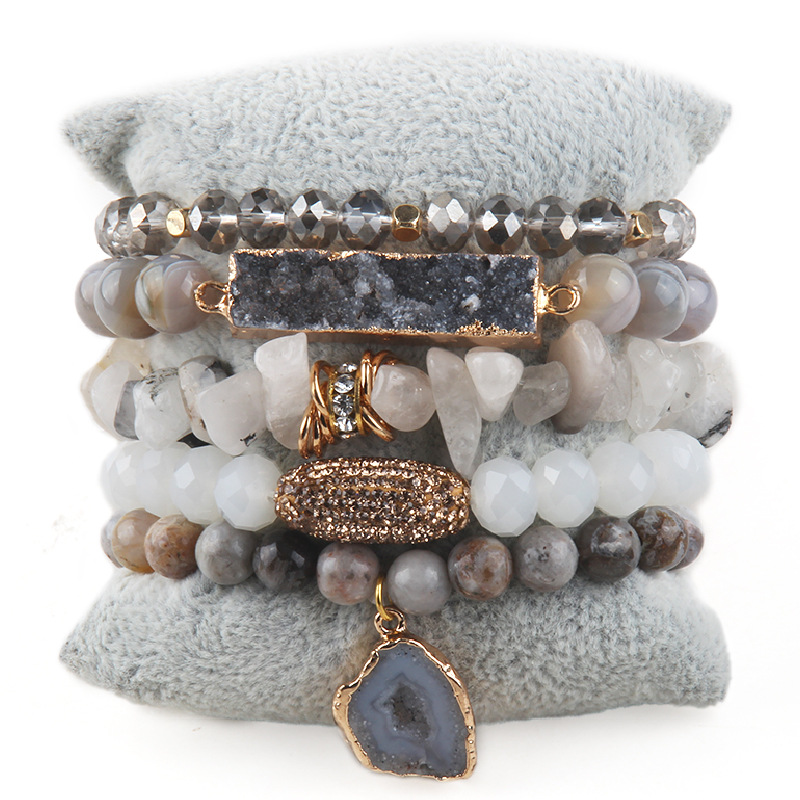113g Weight Natural Stone Pendant Material Bracelets Classification Natural Stone Chain Material Beaded Chain Chain Type 1 Piece Quantity Holiday, Tea Party Occasion natural stone Material Geometric Pattern Women's Gender Vacation Style Vacation Geometric Natural Stone Beaded Chain Bracelets In Bulk 无