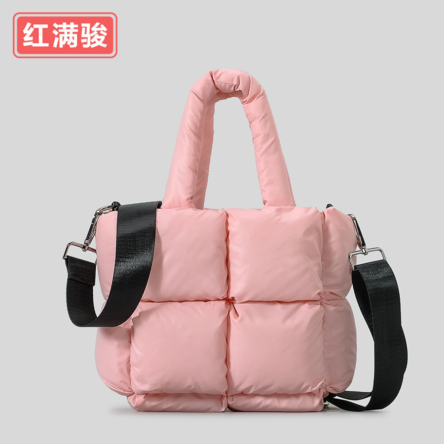 Nuevo tamaño pequeño abajo bolso de hombro de algodón diseño simple suave bolsa de mensajero Plaid lleno bolso de hombro bolso de las mujeres