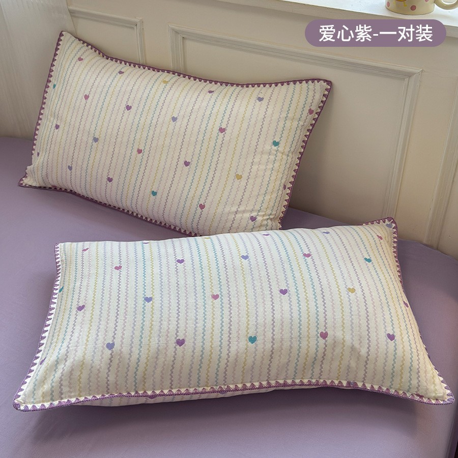 Funda de almohada de algodón de hilo de doble capa de algodón algodón 48cmx74cm dormitorio de estudiantes único 2025 nuevo núcleo de almohada cubierta interior