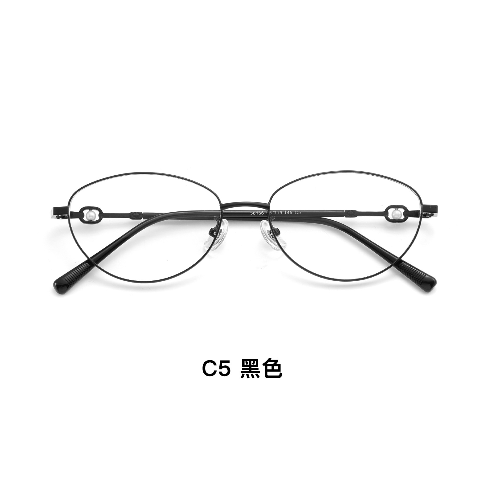 Mayorista ronnz peludo con el mismo marco de gafas de oro, marcos de gafas de perlas de ojos de gato, marcos de gafas de alta inteligencia.