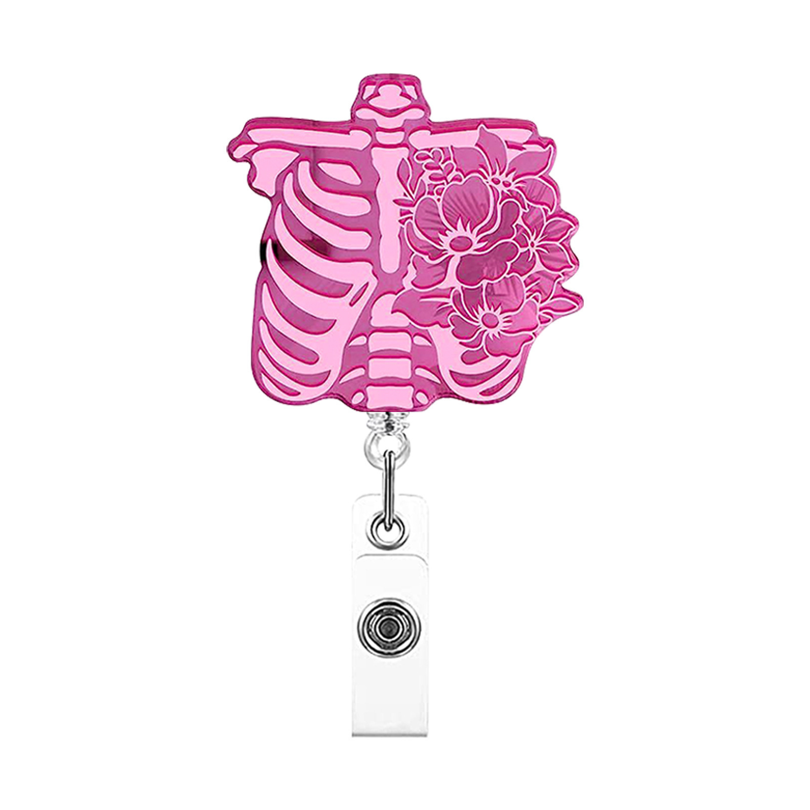 2023 nuevo clip de insignia retráctil acrílico de color degradado de pvc hebilla fácil de tirar