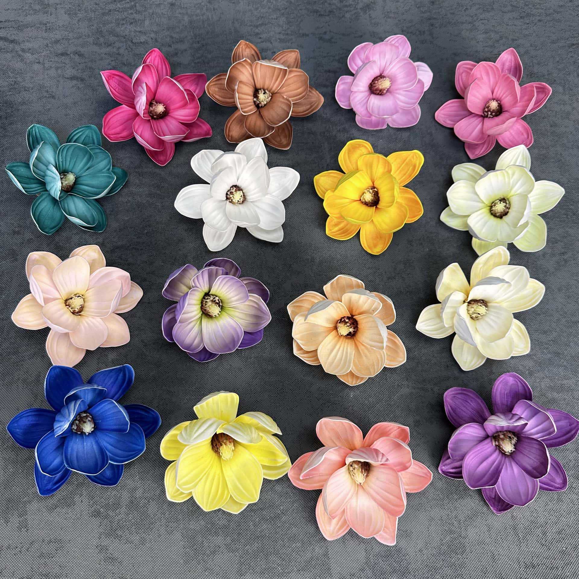 Flor de simulación transfronteriza EVA cabeza de magnolia 13cm tacto tocado kapok decoración decoración decoración flor falsa al por mayor